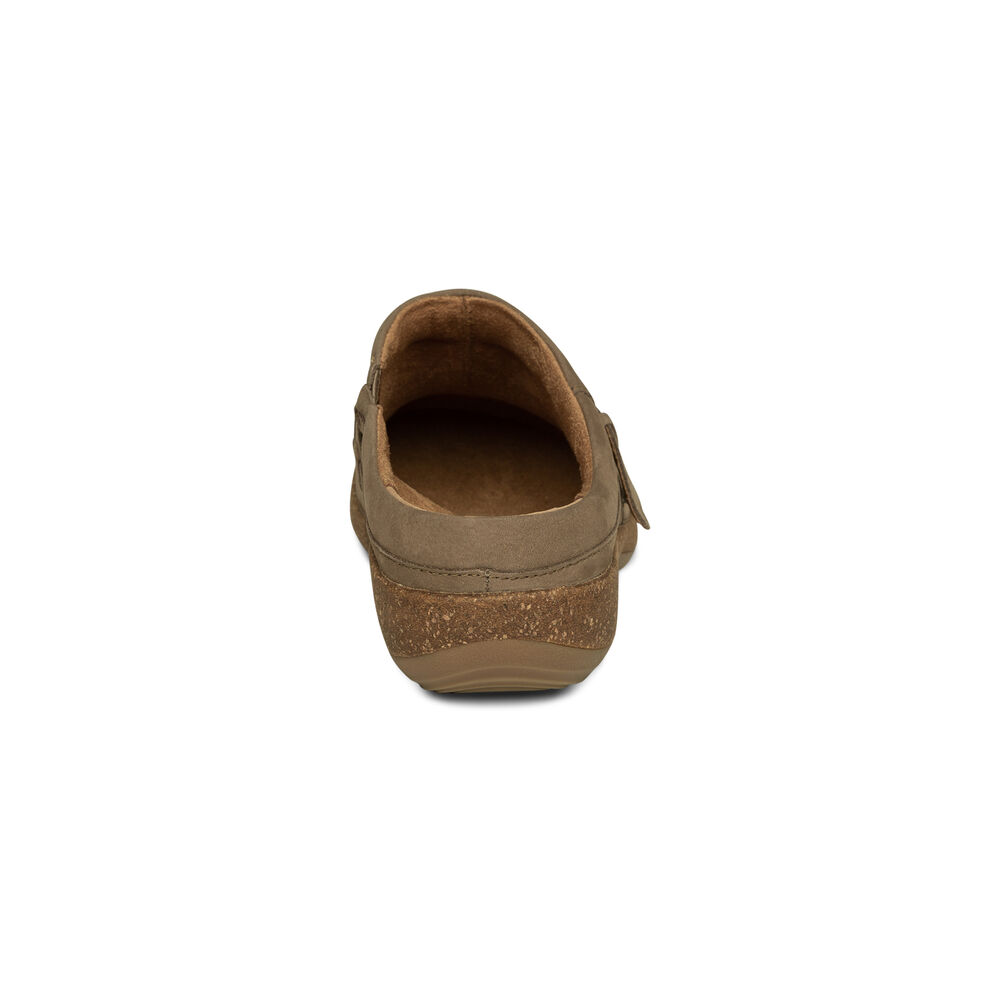 Aetrex Women's Libby Arch Support Clogs - Taupe | USA 1DZRX4R